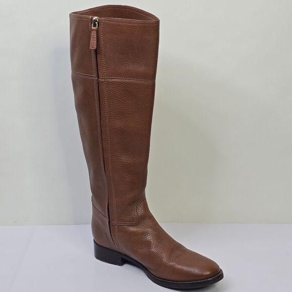 Tory Burch Brown Jolie Leather Riding Boots - Picture 6 of 10